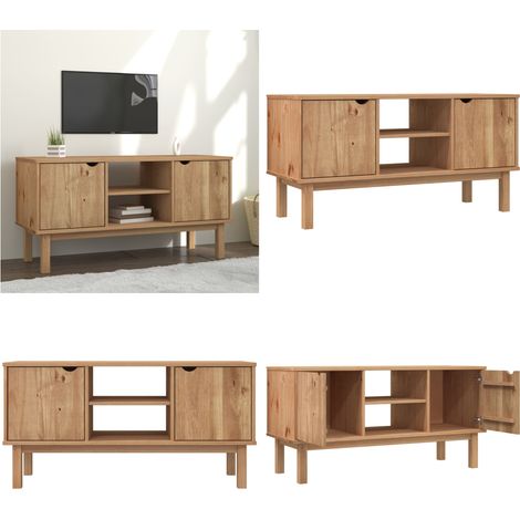 TV-Schrank OTTA 113,5x43x57 cm Massivholz Kiefer - TV Schrank - Holzmöbel - Kiefernholzmöbel - Skandinavisches Design - Wohnzimmermöbel - Home & Living (1/5)