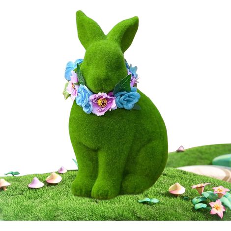 Figur 3D Resin Grüne Deko Mit Blumenkranz Für Haus Und
