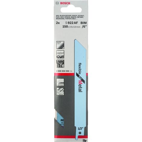 Hoja de sierra sable S 922 AF Flexible for Metal BOSCH 2608656036