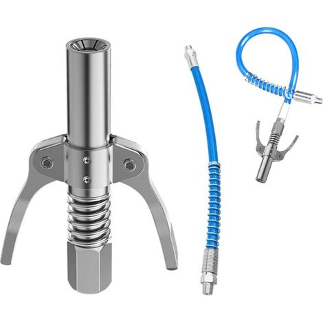2X Coupler G pour Pompe Graisse avec Tuyau Flexible,avec Tous Les Pistolets Graisseurs 1/8 Embout Pompe Graisse, Coupleur pour Pompe Graisse, Raccord de Pistolet Graisse Compatible (1/4)