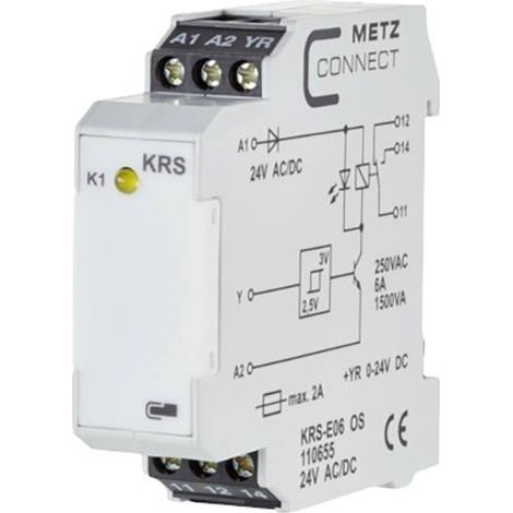 Commutateur à seuil 24, 24 V/AC, V/DC (max) 1 inverseur (RT) Metz Connect 110655 1 pc(s) C873522