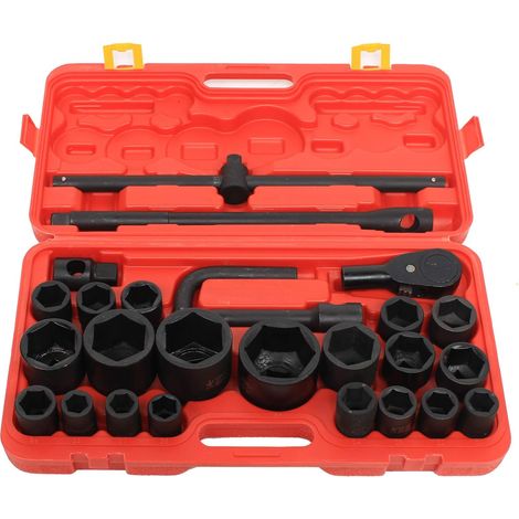 Gojoy – Coffret cliquet et douilles 26 pièces – Douilles 3/4' et 1' – Acier chrome-vanadium traité – Mallette de rangement durable