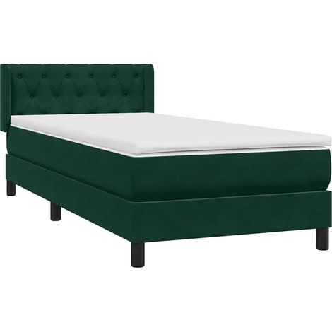 Maison Exclusive - Boxspringbett mit Matratze Dunkelgrün 80x220 c