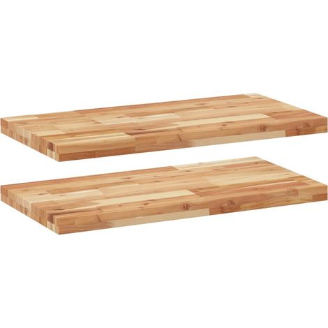Maison Exclusive - Schweberegale 2 Stk. 80x40x4 cm Massivholz Aka
