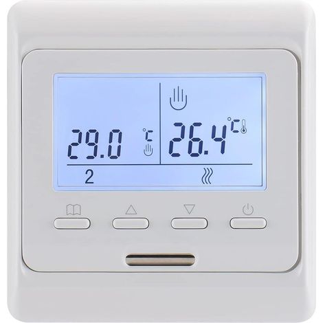 Termostato programable de 7 días para ambientes, pantalla digital, AC230V Max3A, compatible con calefacción radiante por suelo radiante, WG806 Blanco (1/4)