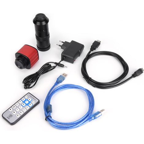 Caméra Microscope Numérique 16MP USB 1080P HD, Caméra Vidéo Industrielle Électronique avec Câble, Alimentation 100-240V Prise UE, pour Inspection et Observation (1/5)