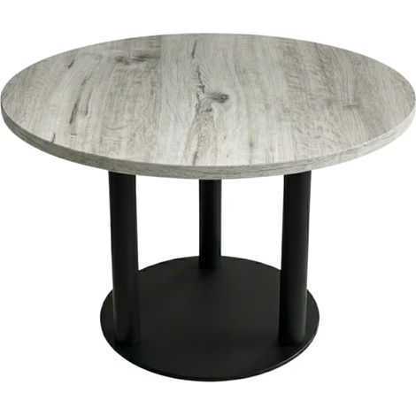 Table de restaurant intérieur DRIFT WOOD COUNTRY DIAMÈTRE 110 cm avec le pied JASON