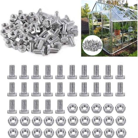 50 Pieces Greenhouse Nuts and Greenhouse Bolts for Greenhouse Installation and Fixing (1/5)