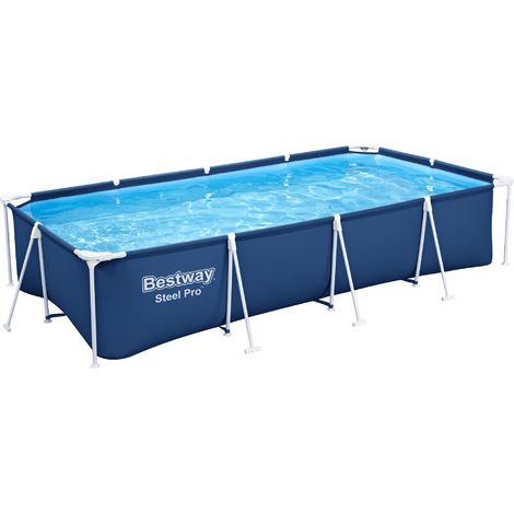Steel Pro™ Frame Pool ohne Pumpe 400 x 211 x 81 cm , dunkelblau, eckig (1/5)