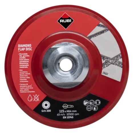 Disco lamellare diamant 200 grana fine 115 rubi m14
