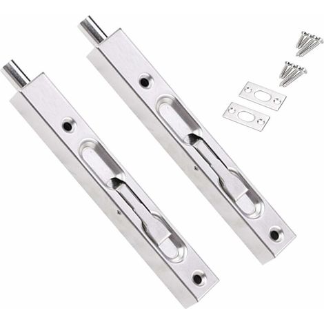 Verrou coulissant invisible - 15 cm pour portes doubles, composite