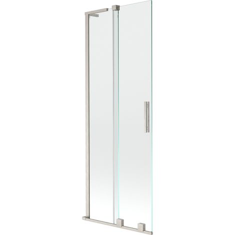 Paroi de baignoire Mexen Velar L 2 volets coulissants 70 x 150 cm, transparent, nickel brossé - 896-070-003-01-97 (1/2)