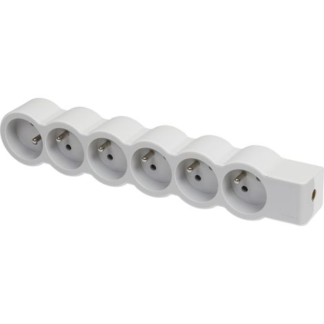 rallonge multprise - 6 x 2p+t - a cabler - blanc / gris - legrand 049499 (1/5)
