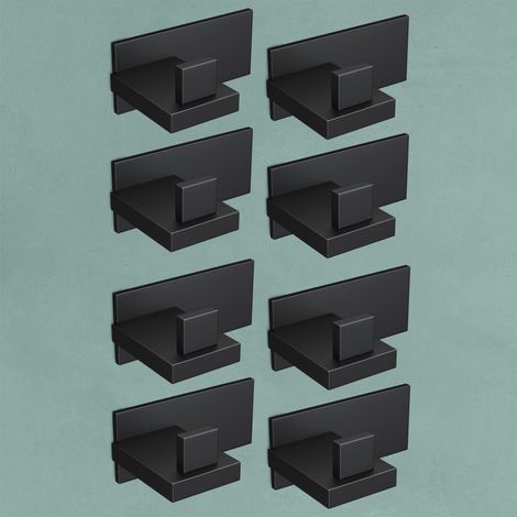 Mai & Mai Porte Manteaux Mural en Acier Inoxydable pour Salle de bain Cuisine Chambre Entrée Accroche Serviette Crochet L 8 Patères Murales Anti-chute Noir Mat 80×58,5×32 MM Stalo-06 (1/5)