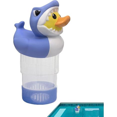 Distributeur chlore flottant forme canard flotteur piscine solaire (1/5)