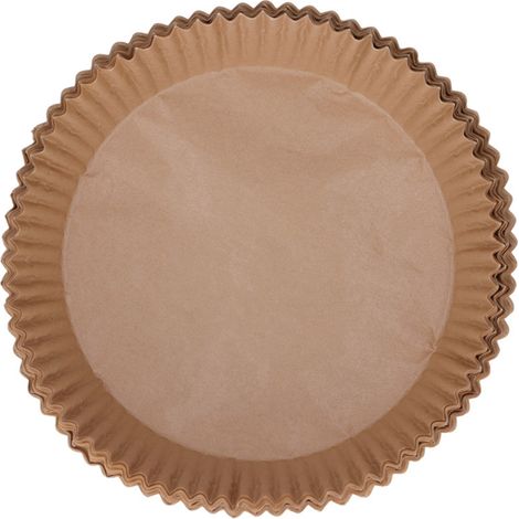 Rundes, antihaftbeschichtetes Backpapier für Heißluftfritteusen, 16,4 x 4,5 cm, 100 Stück, ölfreies Kochen, Einweg-Einlage, ofenfest, natürlich (1/5)