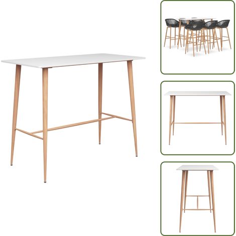 7-tlg. Bar-Set Weiß und Grau - Bar-Set - Bar-Sets - Bartisch Mit Barhocker - Bartische Mit Barhocker (1/5)