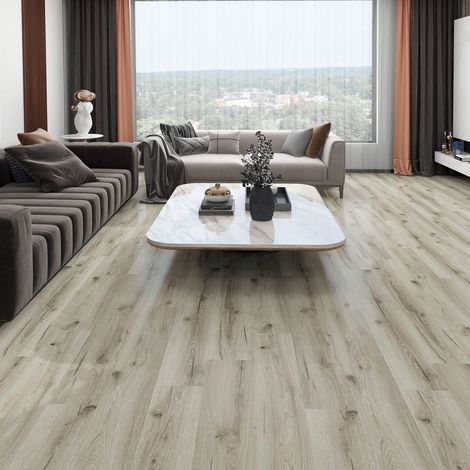 SPC Klick-Vinyl Tavo Designboden Breitdiele Eiche Gekalkt Helles Grau-Beige Inkl. Trittschalldämmung Paket 8 Dielen (2,225 m²) (1/5)