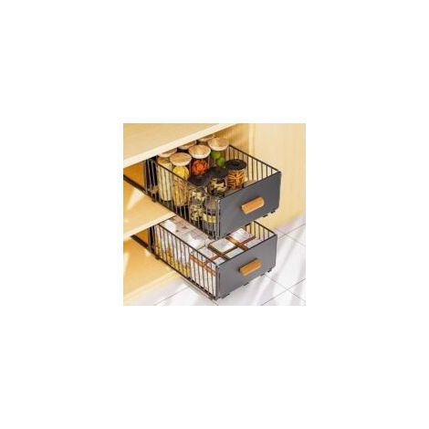 unidad de bandeja deslizante adhesiva para cajones de cocina, organizador de armarios de cocina, organizador de cajones, no requiere taladrar ni clavar - Crezuo