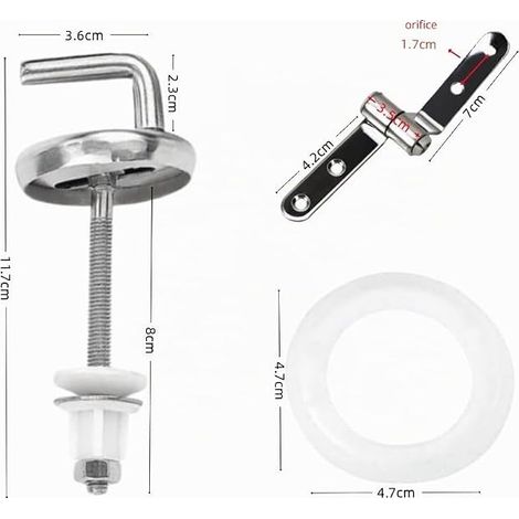 Toilet Seat Hinge Universal Replacement Kit Alloy Toilet Seat (1/2)