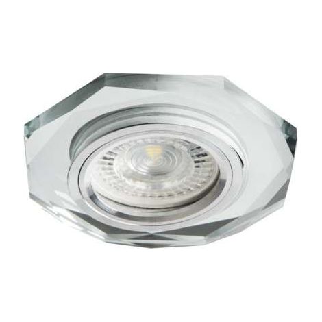 Kanlux – Spot encastrable en verre argent – Ø60-65mm – GU10/MR16 – Installation rapide dans plafonds – IP20 – 10W – Pour salon, cuisine, bureau (1/5)