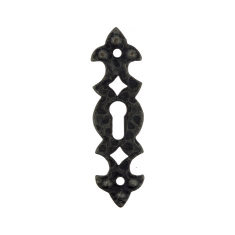 Ouvre&Déco – Entrée de clé zamak martelé – Finition patinée à l'ancienne – Largeur 21mm, Hauteur 75mm, Épaisseur 2mm – Ferrure de serrure vintage