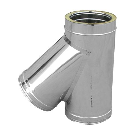 BRAGA IN ACCIAIO 316L A 45  ° DOPPIA PARETE- D. Int. 100 - D. Est. 150- DK- pezzi 1