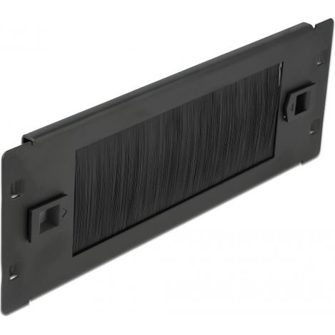 Delock Cepillo de gestiÃ³n de cables sin herramienta 2U negro de 10â