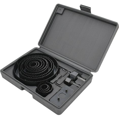 Jeu de scies cloches acier carbone pour perceuse, coupe-panneaux avec mandrin et joint, 6 pièces (1/2)