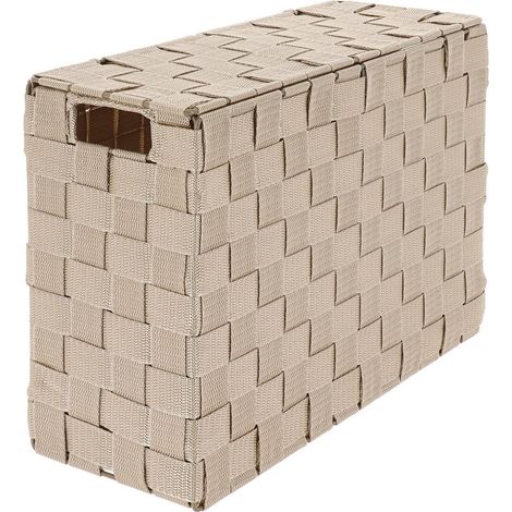 Porta carta igienica rettangolare pp in metallo - beige - Tendance