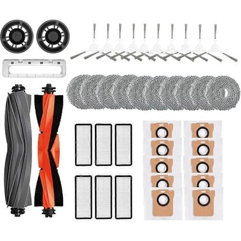 Accessoires compatibles avec l'aspirateur robot L20 Ultra : balai en caoutchouc, filtre HEPA, sac à poussière, pièces de rechange. (1/5)