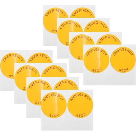 8 feuilles d'autocollants pour panneaux d'arrêt d'urgence - Panneaux d'arrêt d'urgence pour machines industrielles-6.20X6.20X0.01CM (1/3)