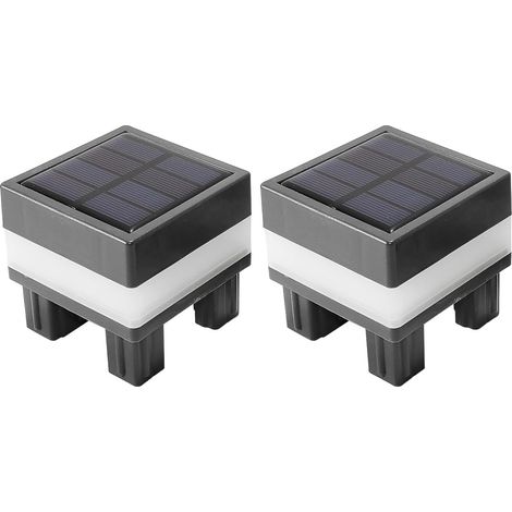 Lampes solaires de 7 x 7 cm pour clôture, poteau de clôture, lampes solaires étanches pour décoration de terrasse, jardin (1/5)