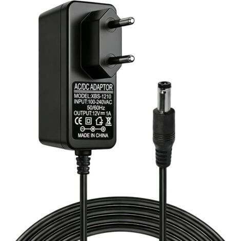 Pair Secteur Universel 12V 1A AC/DC 100–240V 50/60Hz, Alimentation 12W avec Prise Jack 5,5×2,5mm (Compatible 2,1mm), Chargeur Stable pour TV Box, LED, Routeur, Caméra, Raspberry Pi, Hub USB