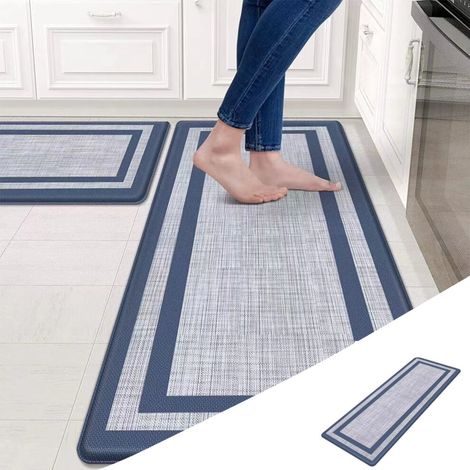 Tapis de cuisine Blateno, tapis de sol anti-fatigue rembourré, tapis de sol résistant, imperméable et antidérapant pour la maison, le bureau et la buanderie, 150 x 45 cm