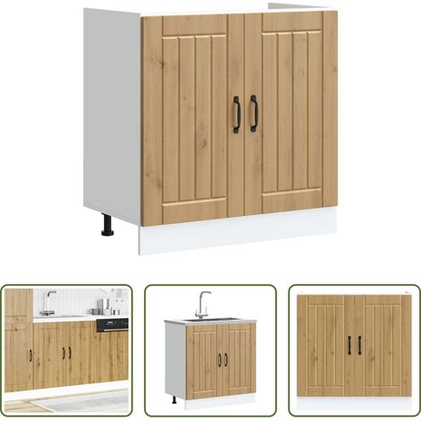 vidaXL Holzwerkstoff -  Spülenunterschrank Lucca Artisan-Eiche Holzwerkstoff (1/5)