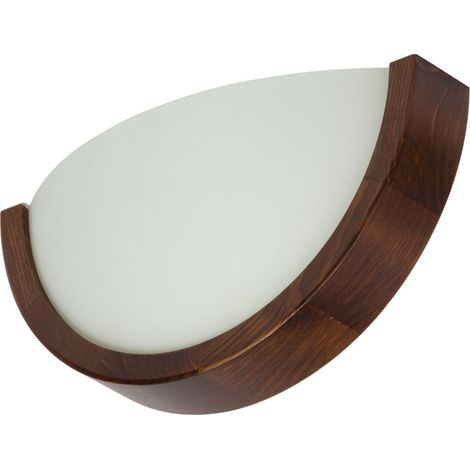 Lámpara de pared de madera Orion 275, semi-techo, de nogal.