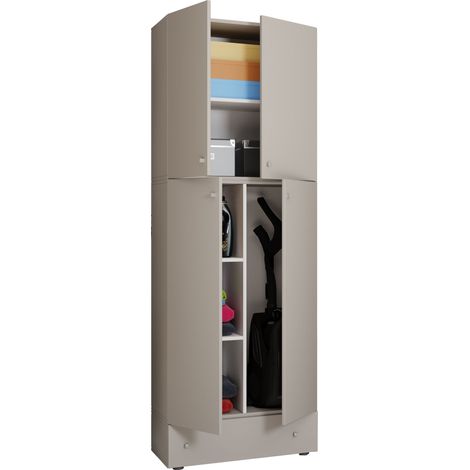 Gabinete de limpieza de gabinete de escoba de madera Lona S 200x70x39 - VCM