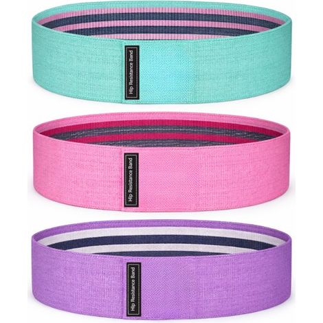 Lot de 3 bandes de résistance - Différentes résistances - Booty band - Élastique de fitness (1/5)