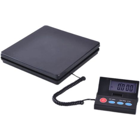Balance Postale Numerique 50 kg Pese-colis de Precision 2 g avec Minuterie Fonction Tare Maintien Ecran LCD Pliable 90° Balance Portable pour Bagage Maison Poste Alimentation CA/CC Certifiee FCC
