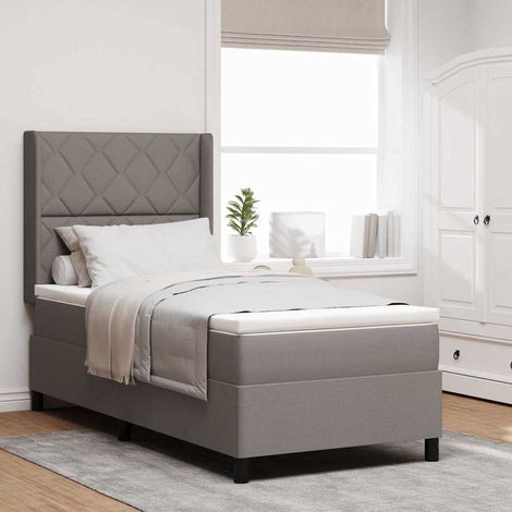 Boxspringbett mit Matratze Taupe 100 x 200 cm Stoff vidaXL (1/5)