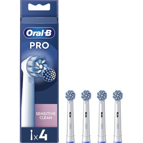 Oral-B Ersatz-Zahnbürstenköpfe EB60X-4 Sensitive Clean Pro Köpfe Für Erwachsene 4 Bürstenköpfe enthalten Weiß (1/5)