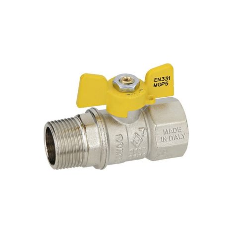 Valvola a sfera per gas m.f. a farfalla 1/2" (1/2)