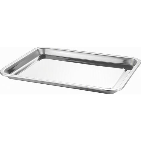 Plat rectangulaire en inox extra-épais, peu profond, 36×27×2 cm