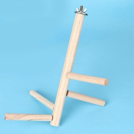 Support en bois pour cage à oiseaux, perchoir pour perroquets, perruches, inséparables, calopsittes, etc. (1/2)