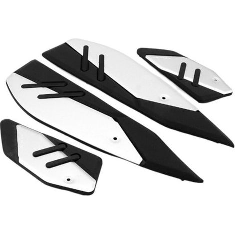 1 Satz Farben: Schwarz + Silber Material: Gummi + Metall rutschfeste Motorradpedale. (1/4)