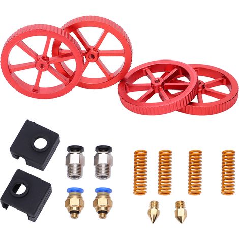 Kit d'amélioration pour extrudeur d'imprimante 3D, écrous de réglage à molette rouge, ressorts et amortisseurs, ensemble complet (1/5)