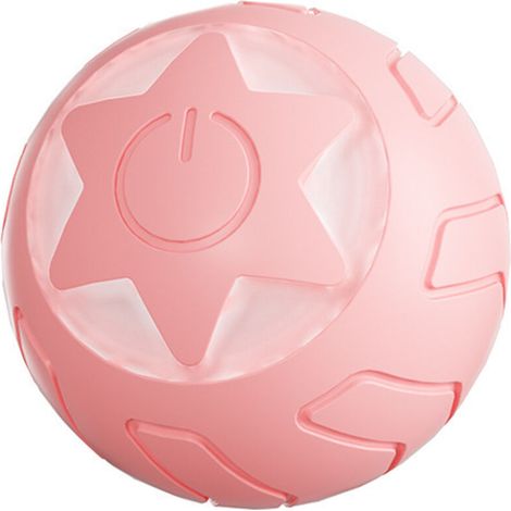 1 PC Rose Jouet Chat Interactif Balle pour Chat Intelligente à Roulement Automatique, avec lumières LED Changeantes, 2 Modes, Rechargeable Type-C pour Chats