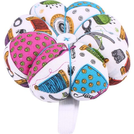 Coussin à épingles, Coussins Broche Poignet, Coussin à Épingles Poignet, Porte Aiguilles Couture Poignet, Coussin d'épingles en Forme de Fleur avec Bande de Poignet pour Couture (1/5)
