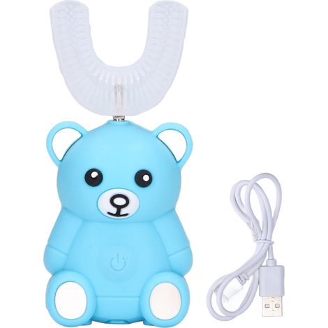 Brosse à dents électrique enfant U en silicone USB rechargeable étanche ultrasonique automatique pour enfants (1/5)